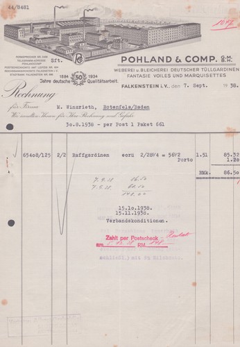Rechnung pohland falkenstein - rechnung,